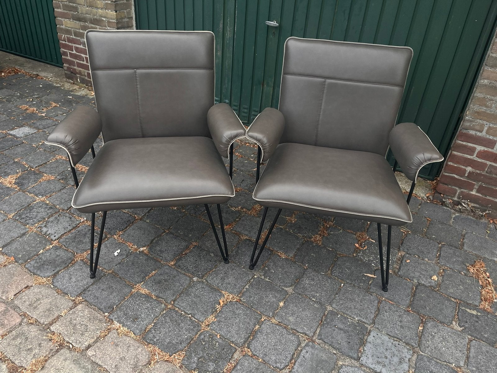 Fauteuil (set), Ophalen, Overige kleuren, Leer, Zo goed als nieuw