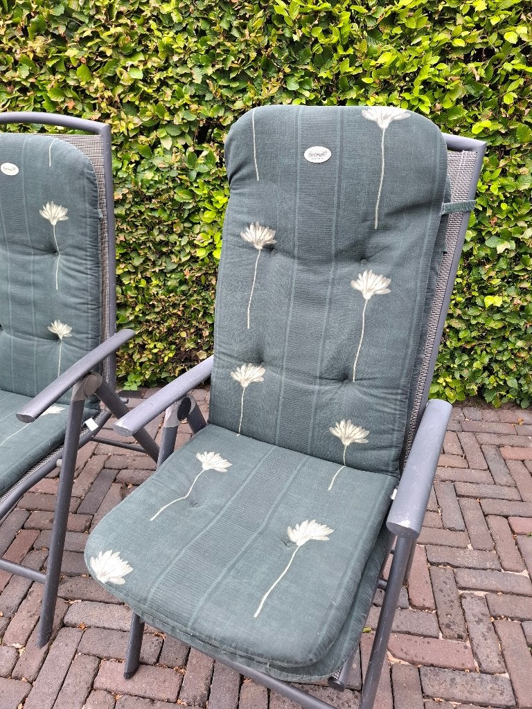 Gratis - 4 tuinstoel kussens Hartman groen, Ophalen, Gebruikt