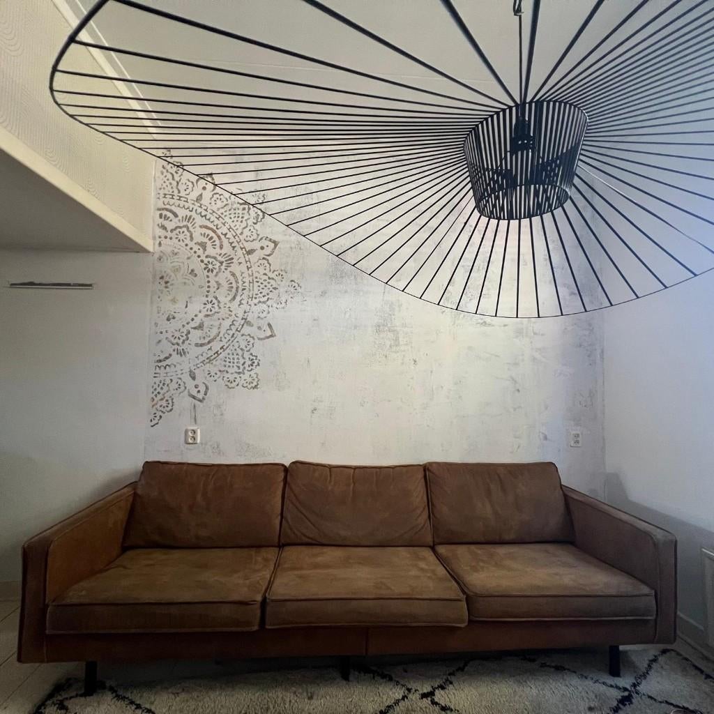 Rodeo 3-zits bank cognac ecoleer – 277 cm – stoer & ruim, Huis en Inrichting, Banken | Bankstellen, Ophalen, Overige materialen