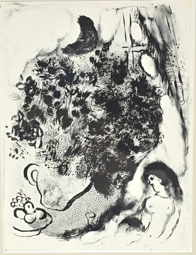 89. Heliogravure, Marc Chagall - "Couple au bouquet", 1958, Ophalen