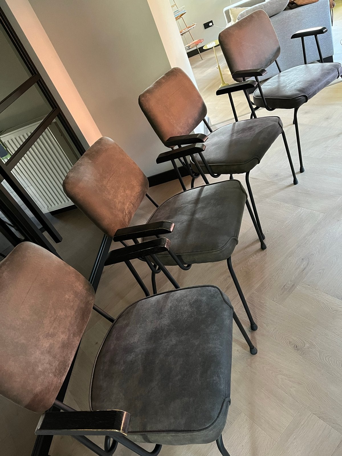 Eleonora set van 4 eetkamerstoelen model Sonny, Ophalen, Gebruikt, Metaal, Vier