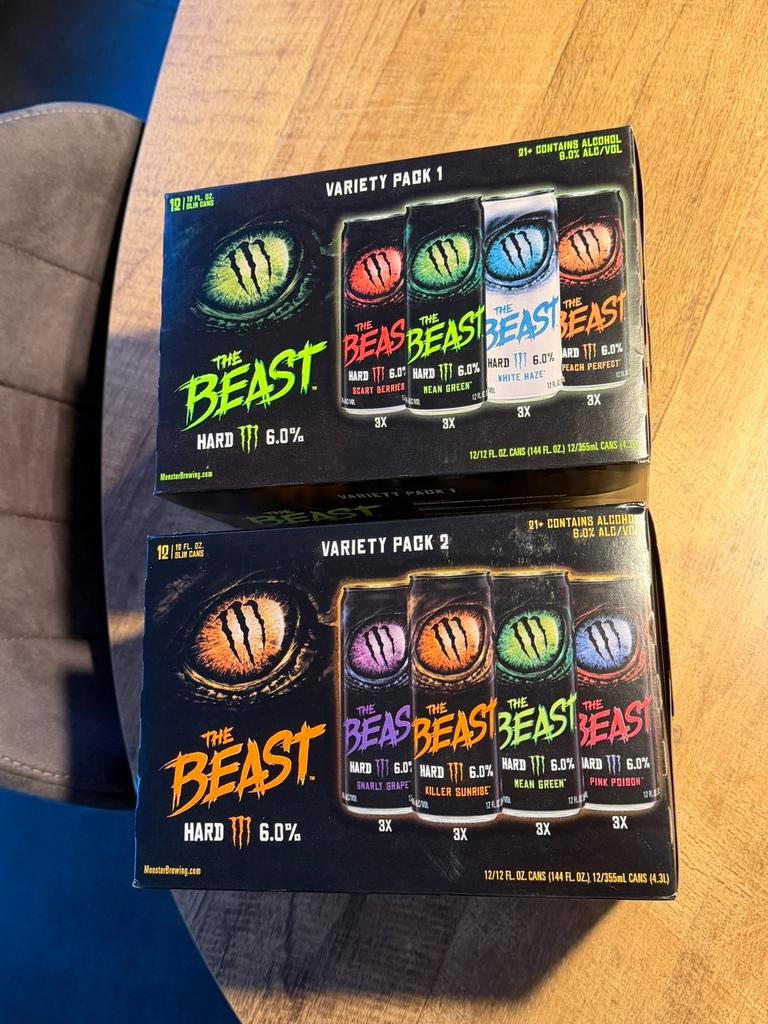 Monster Energy - The Beast variety pack 1 + 2 (lees beschr.), Verzamelen, Blikken, Ophalen of Verzenden, Nieuw, Frisdrank, Overige merken