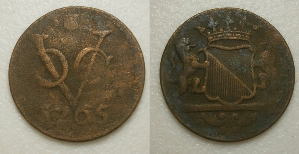 PD11353 Utrecht VOC Duit 1765, Ophalen of Verzenden, Vóór koninkrijk, 1 cent, Losse munt