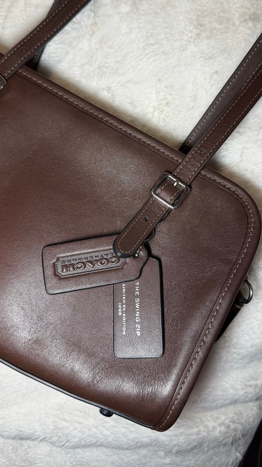Coach The Swing Zip maple, Ophalen of Verzenden, Zo goed als nieuw, Bruin, Handtas