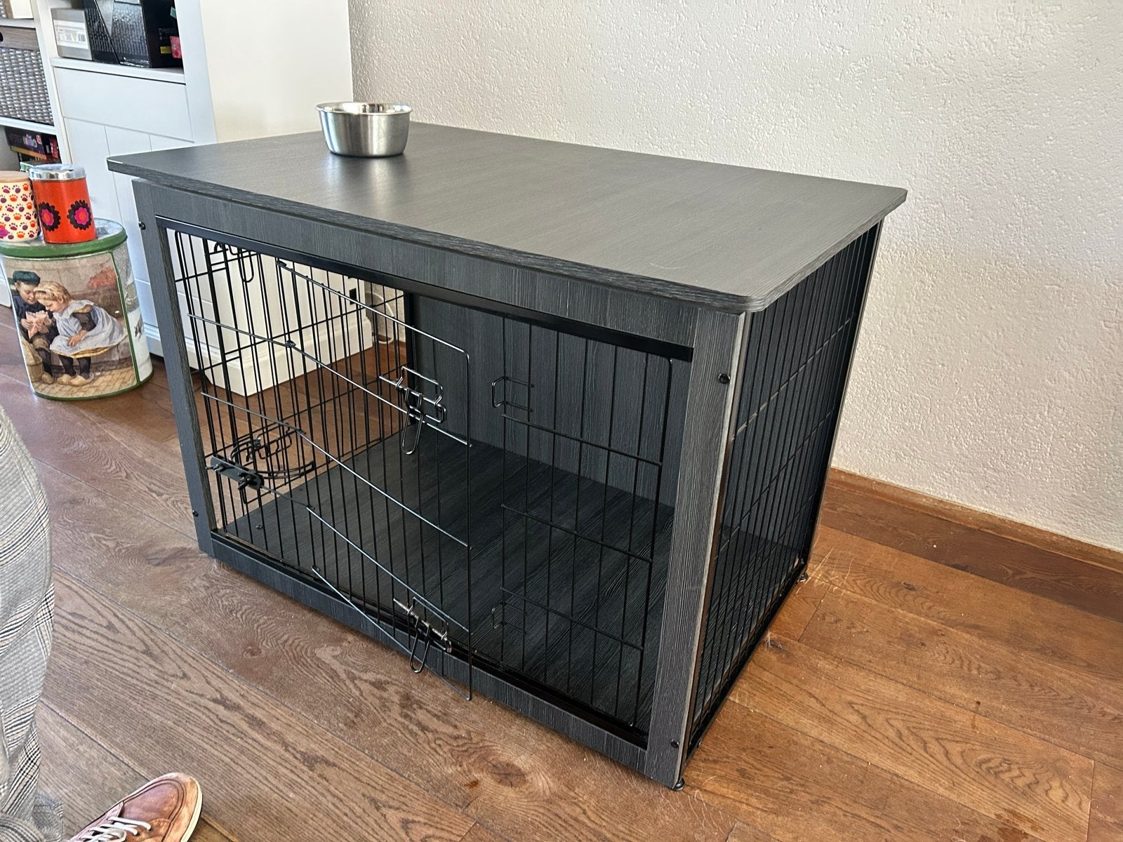 Houten hondenbench FURNITURE XL (98 CM) - donker grijs, Dieren en Toebehoren, Ophalen, Gebruikt