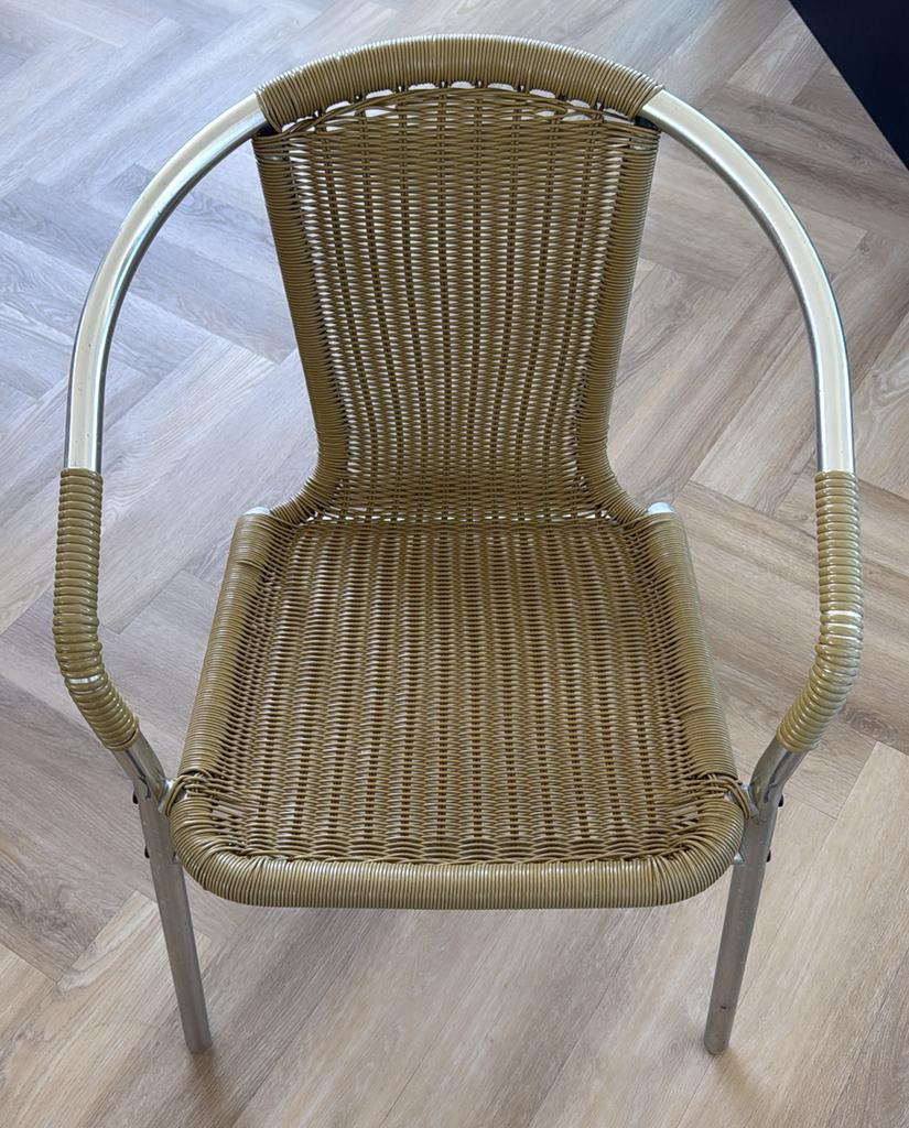 Rieten Tuinstoelen 4 stuks, Tuin en Terras, Tuinstoelen, Ophalen, Zo goed als nieuw, Rotan