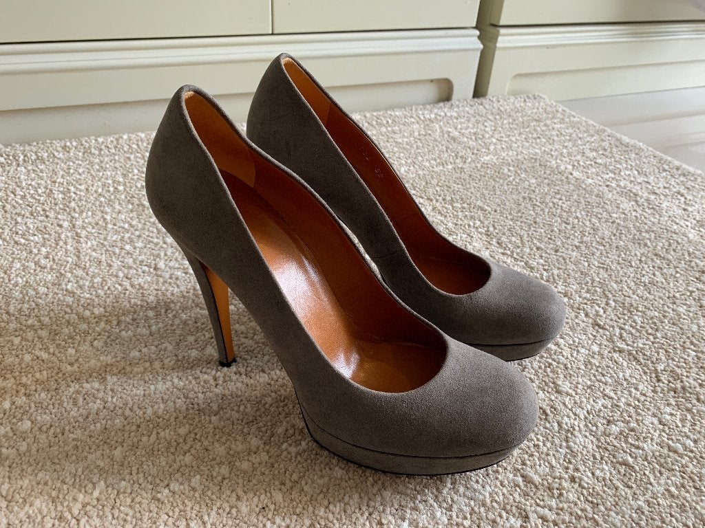 GUCCI Betty Mid grijze hakken platform pumps 38 NIEUW €900, Pumps, Verzenden, Nieuw, Gucci