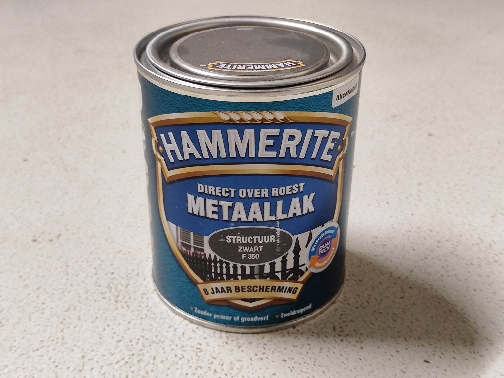 Hammerite zwart 750 ml, Doe-het-zelf en Verbouw, Verf, Beits en Lak, Zwart, Nieuw, Ophalen of Verzenden, Lak