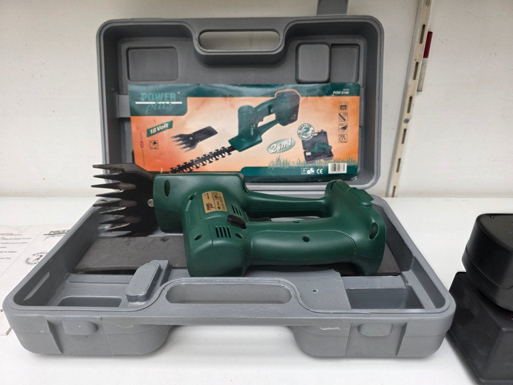 Heggenschaar Powerplus 2 in 1, Ophalen of Verzenden, Gebruikt, Accu, Powerplus