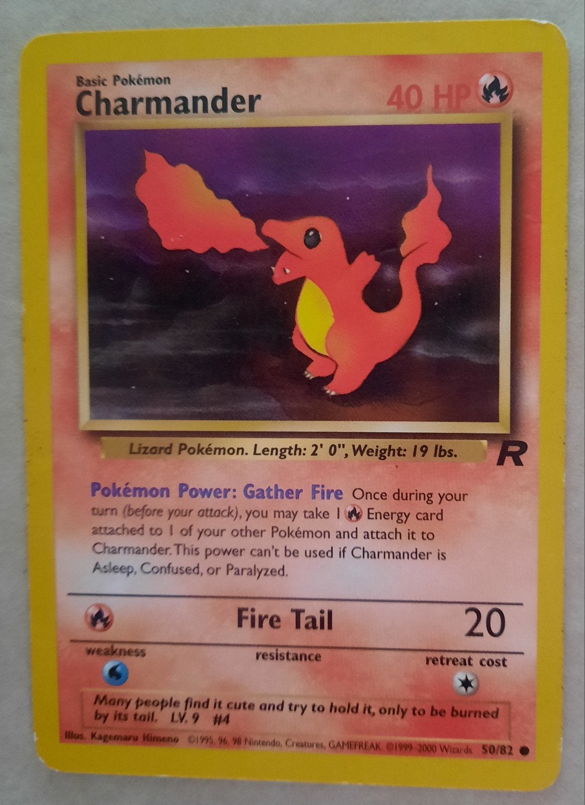 Pokémon Kaart Charmander 50/82 LV.9 WOTC Base Set, Ophalen of Verzenden, Nieuw