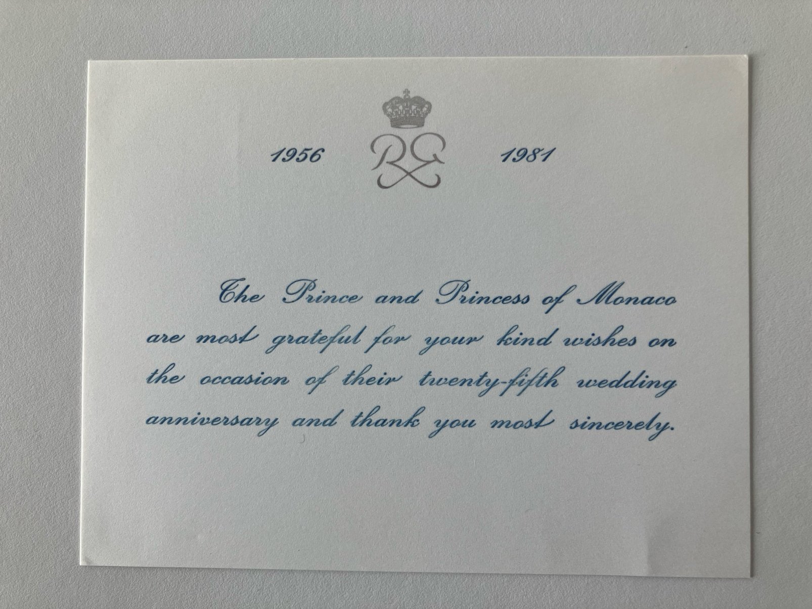 Zeldzaam: 25-jarig huwelijk Rainer en Grace van Monaco 1981, Ophalen of Verzenden, Zo goed als nieuw