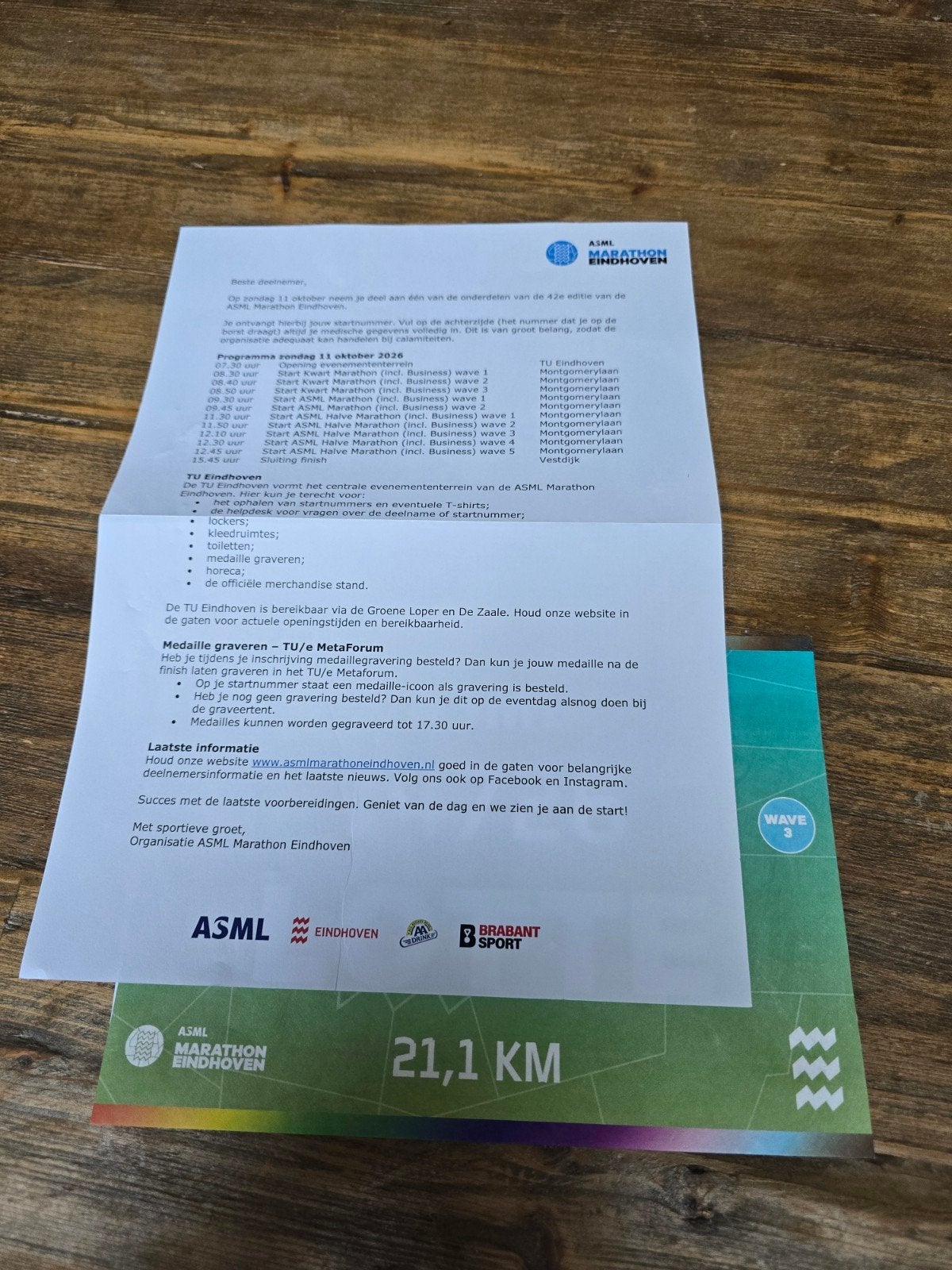 startbewijs halve marathon Eindhoven
