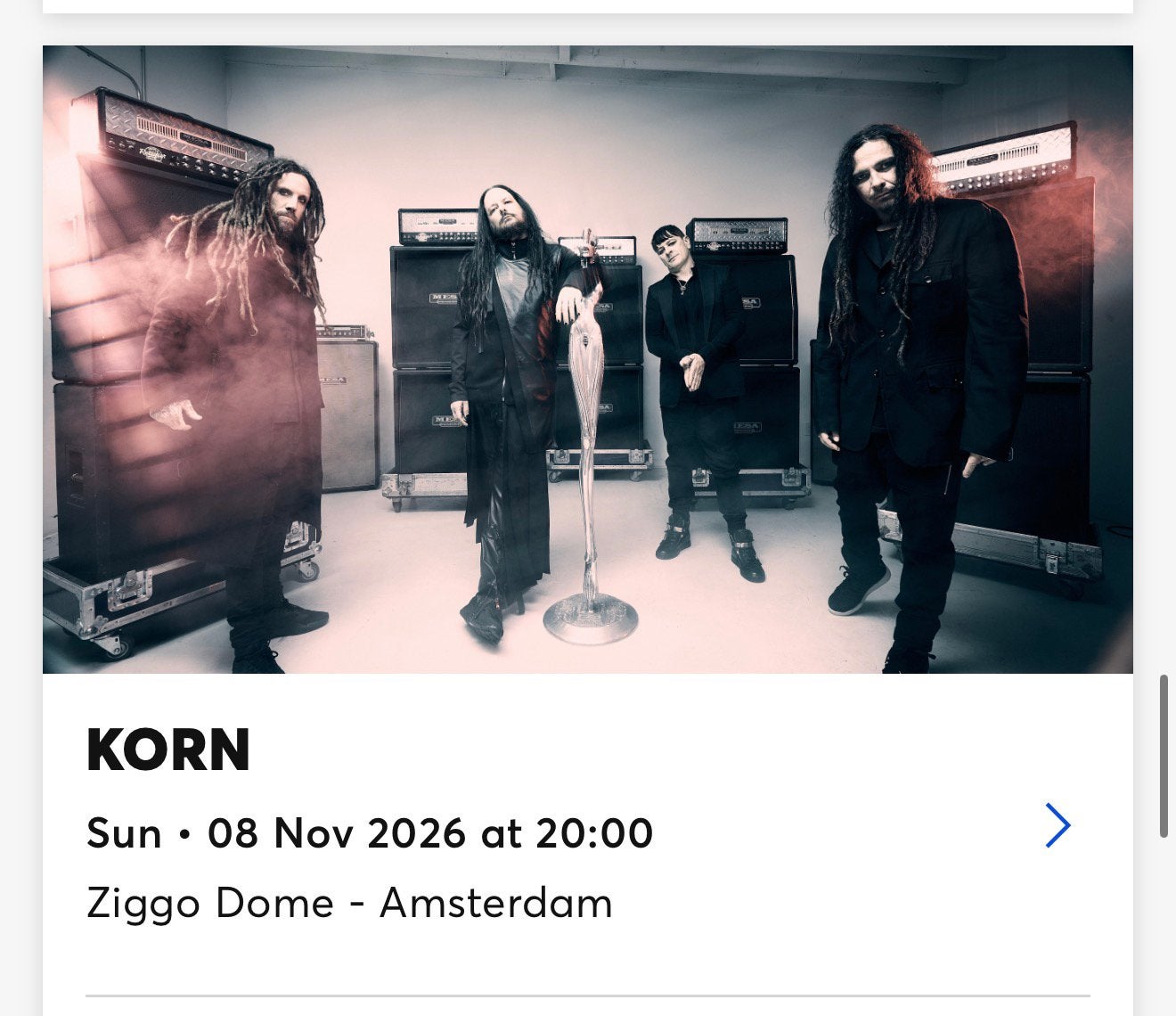Korn Staanplaatsen Ziggo Dome Amsterdam, Tickets en Kaartjes, Twee personen, November