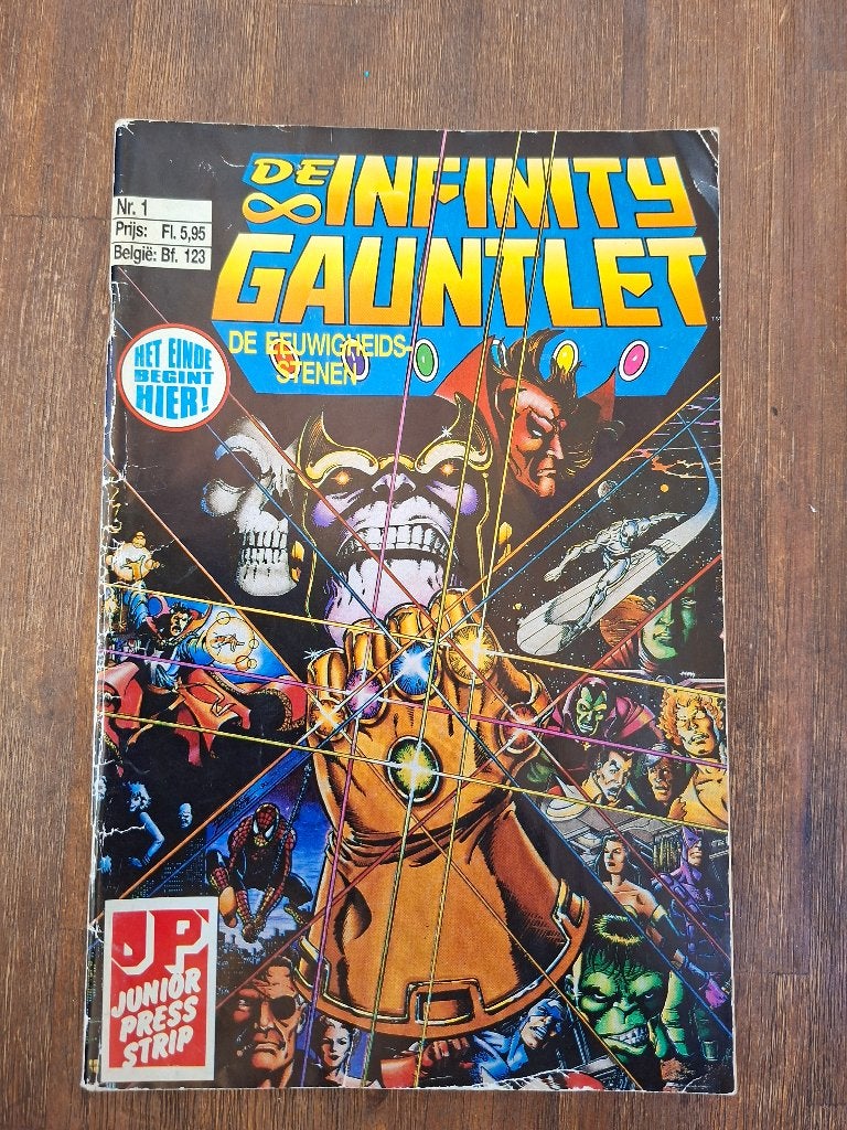 Marvel Infinity Gauntlet Comic 1,2,3,4, Boeken, Gelezen, Complete serie of reeks, Europa, Ophalen of Verzenden