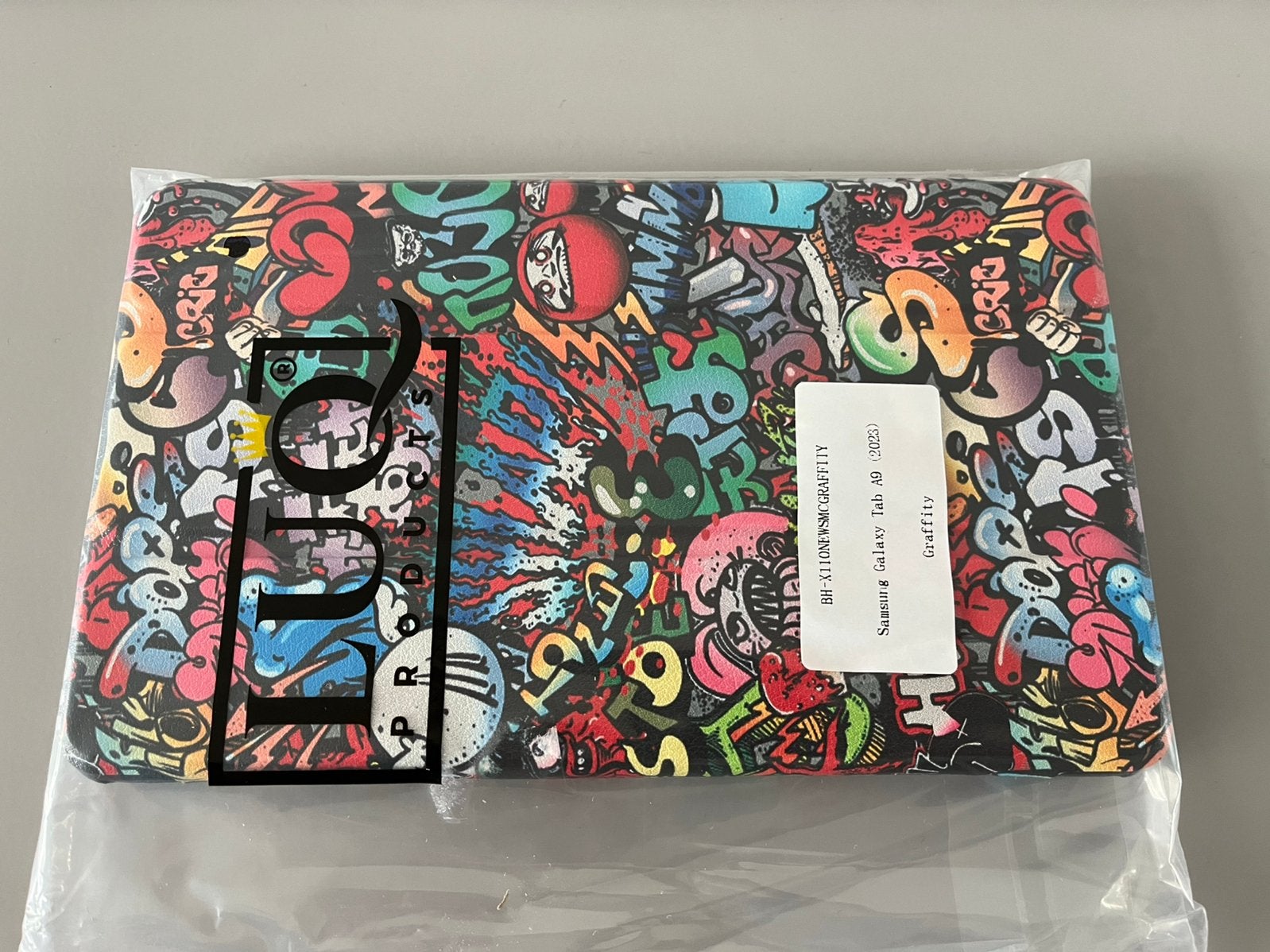 Samsung Galaxy TAB A9 (2023) Graffiti Bookcase hoes, Computers en Software, 9 inch, Nieuw, Bescherming voor- en achterkant, Ophalen of Verzenden