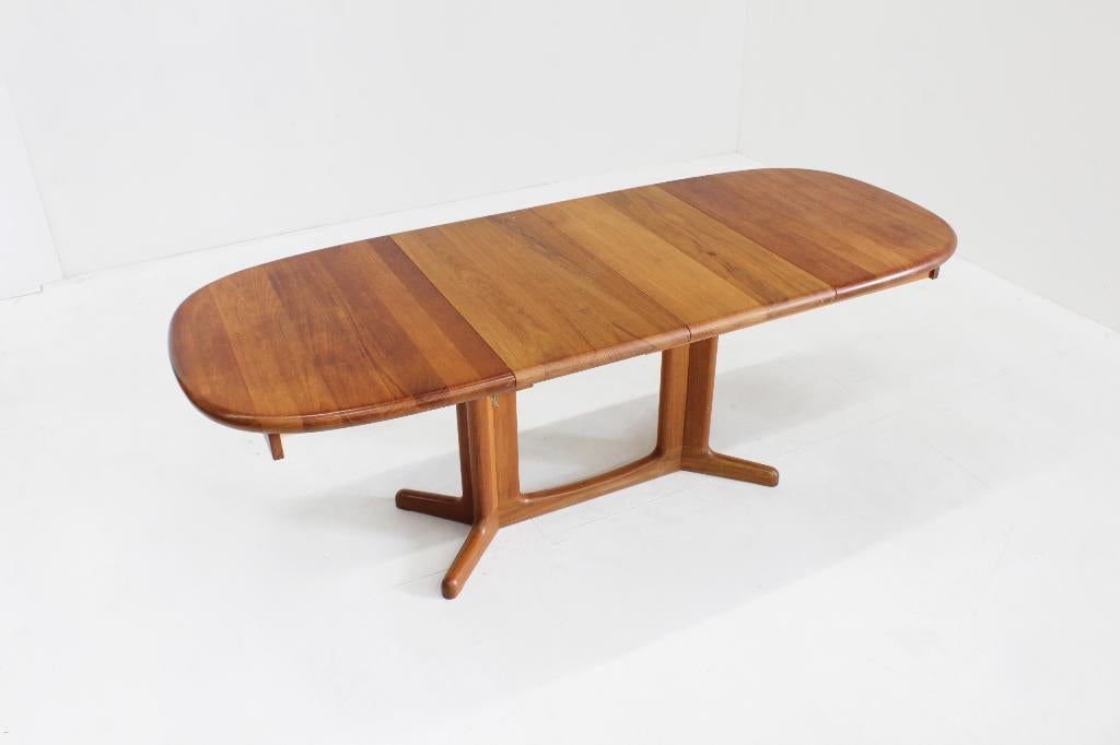 Vintage Deense ovalen uitschuifbare eettafel tafel, 200 cm of meer, Zo goed als nieuw, Vijf personen of meer, Ovaal