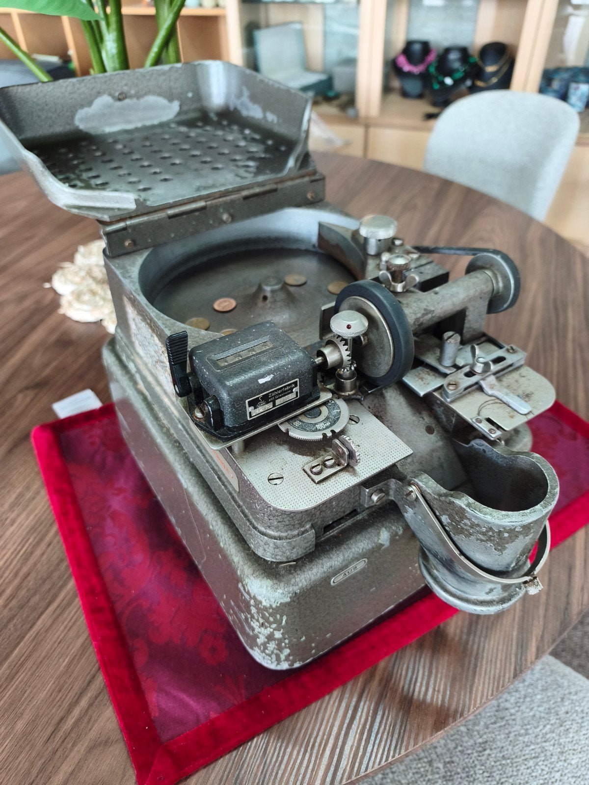 Zeldzame vintage handbediende muntentelmachine / geldteller, Ophalen of Verzenden