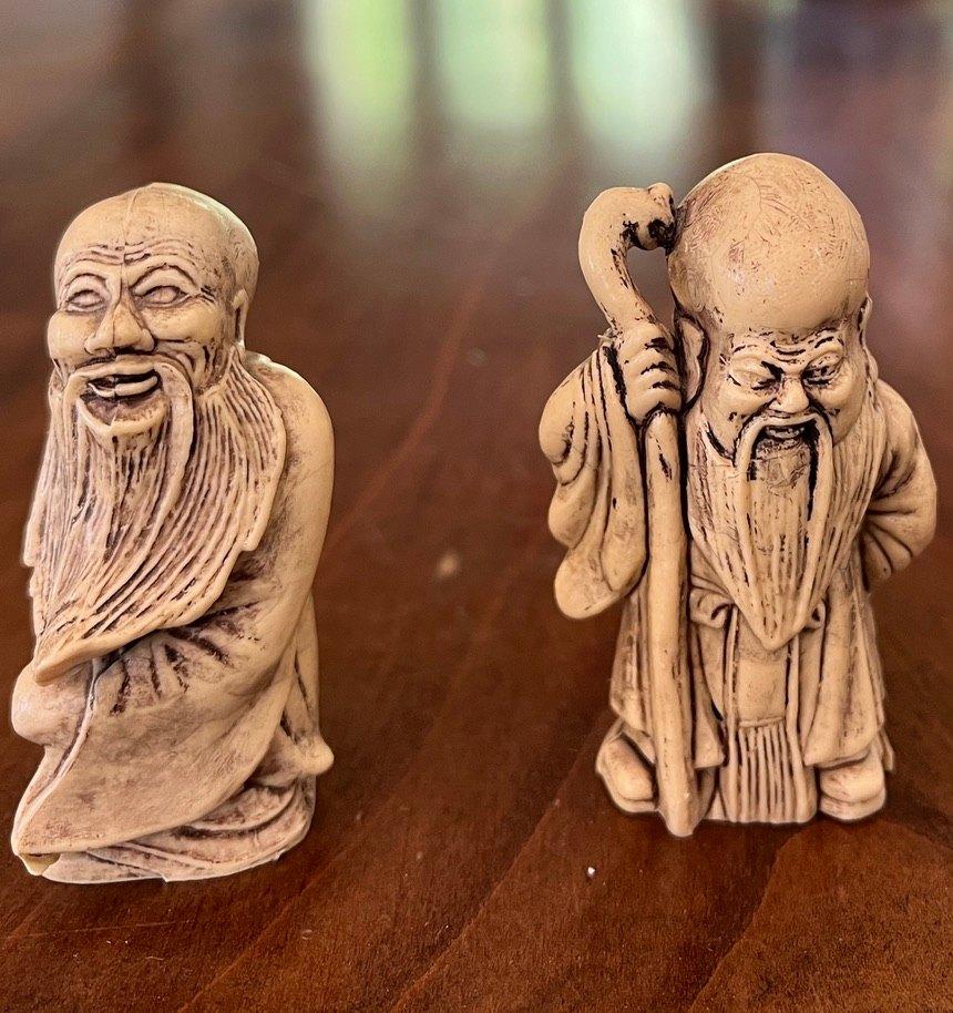 Twee Japanse beeldjes, Verzamelen, Beelden en Beeldjes, Ophalen of Verzenden, Zo goed als nieuw