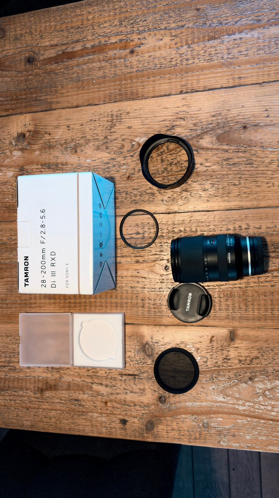 Sony e fullframe Tamron 28-200 f2.8-5.6 Di III RXD + Filters, Ophalen of Verzenden, Zo goed als nieuw, Standaardlens, Zoom