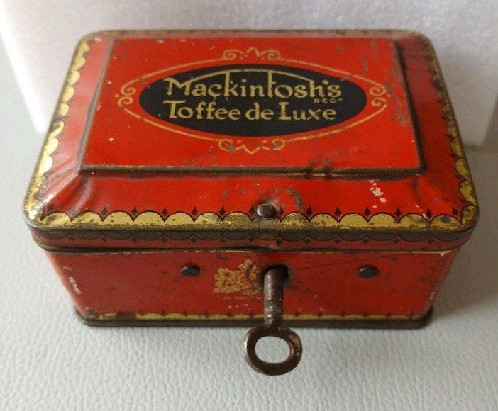 Antiek Mackintosh's Toffee de Luxe Blik +originele sleutel., Ophalen of Verzenden, Overige, Overige merken
