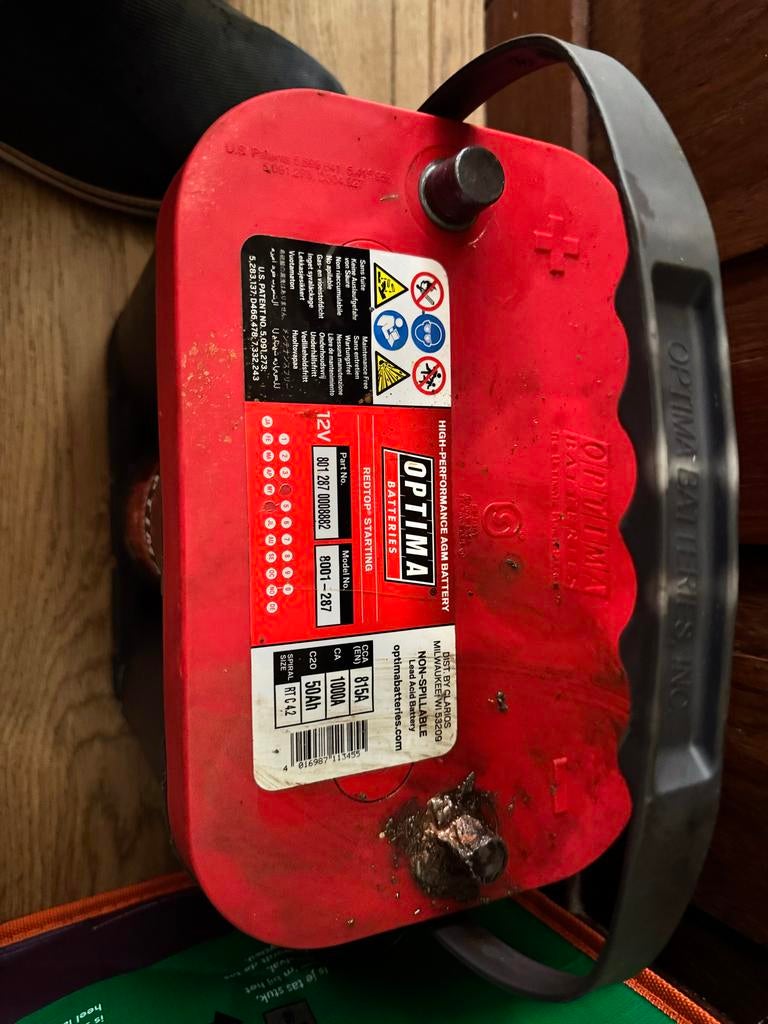 Optima Redtop RT C 4.2 Startaccu 12V 50Ah, Ophalen, Gebruikt, Universele onderdelen
