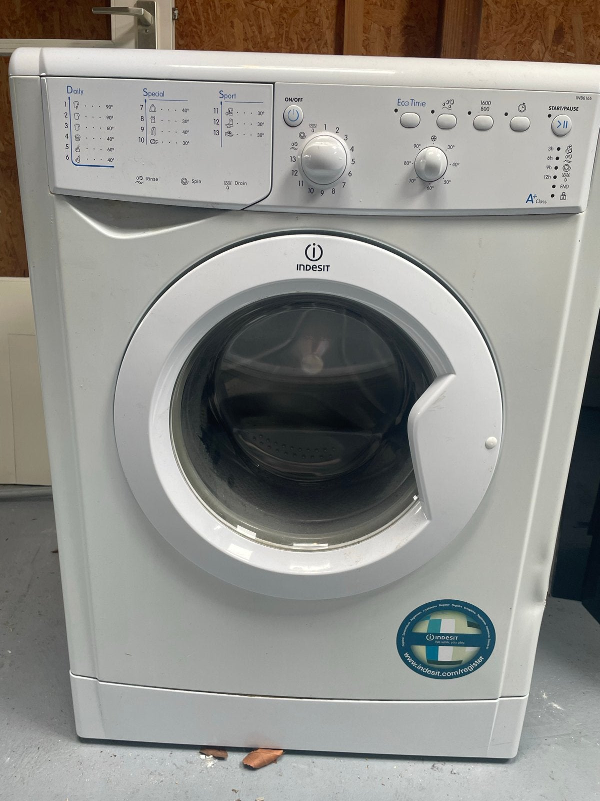 Indesit Wasmachine - Eco Time, A+ Klasse, Ophalen, Gebruikt, 85 tot 90 cm, 1200 tot 1600 toeren