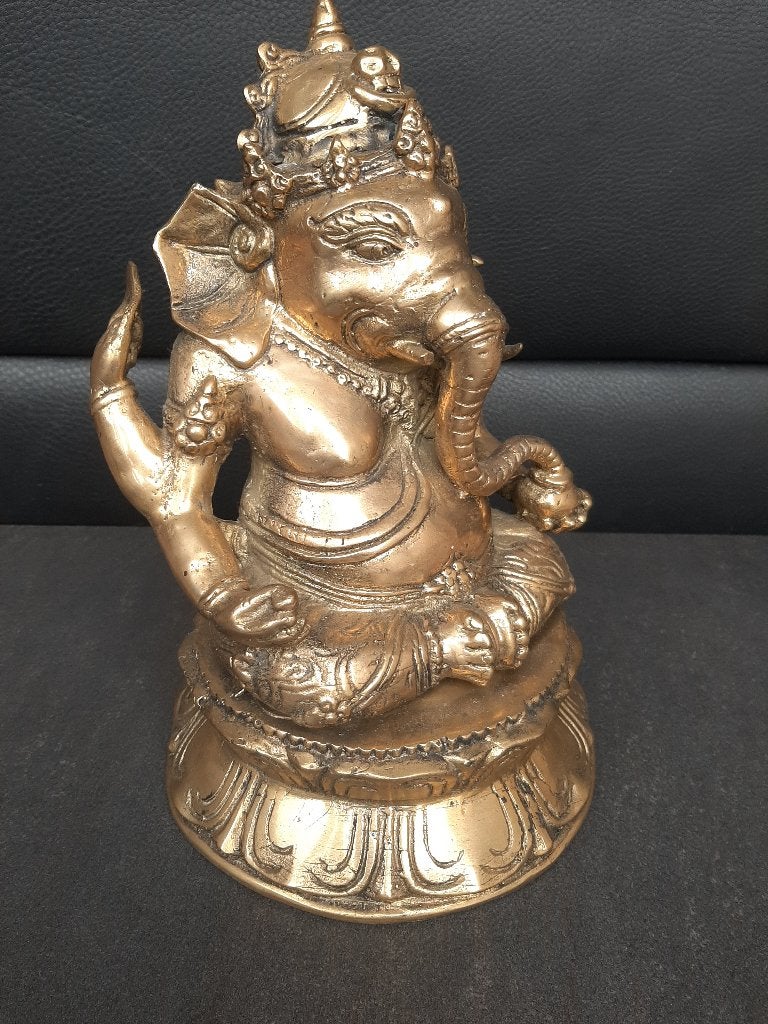 Bronzen Ganesh-beeld in Indonesische/Barong-stijl, Ophalen of Verzenden, Nieuw, Mens