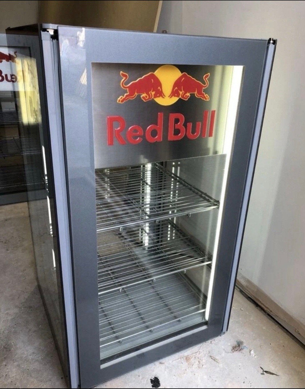 Zeldzame Red Bull Glazen Cooler met LED Verlichting, Ophalen of Verzenden, Gebruikt