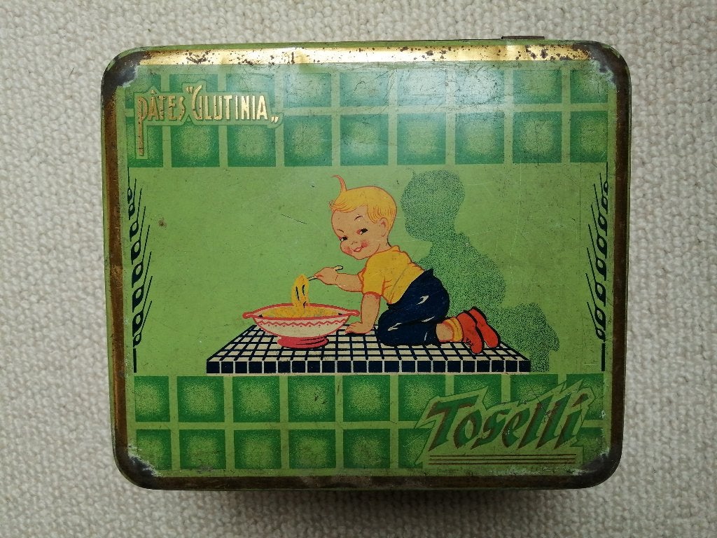 blik Pates Glutinia Toselli, Verzamelen, Blikken, Ophalen of Verzenden, Gebruikt, Overige, Overige merken