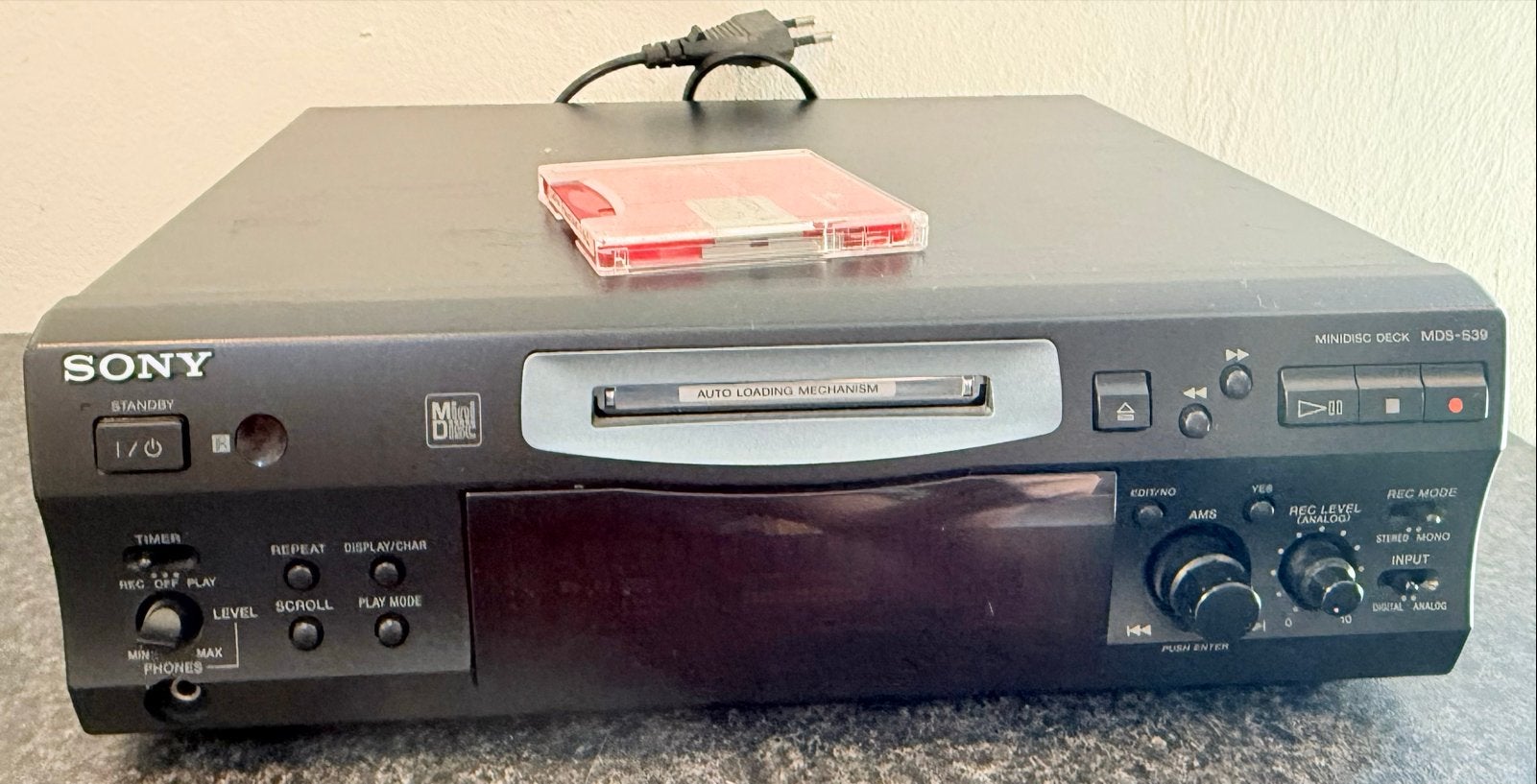 Sony MiniDisc Deck MDS-S39 - Perfecte staat, Sony, Ophalen of Verzenden, Sony, Minidisc-recorder