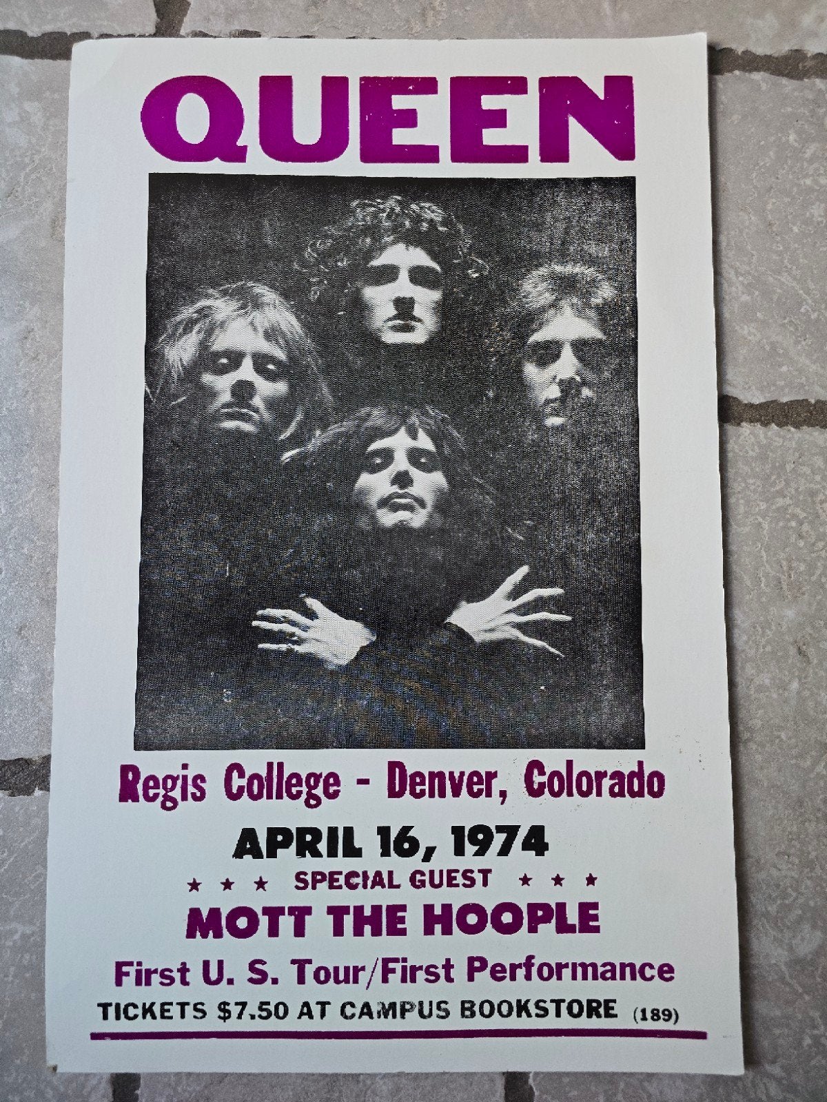 Queen concert aankondigingsposter, Verzamelen, Posters, Ophalen of Verzenden, A1 t/m A3, Muziek, Rechthoekig Staand