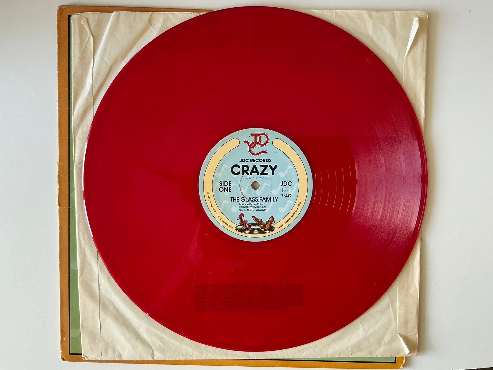 The Glass Family – Crazy 12” Rood vinyl Disco, Gebruikt, Colored vinyl, Ophalen of Verzenden, Disco