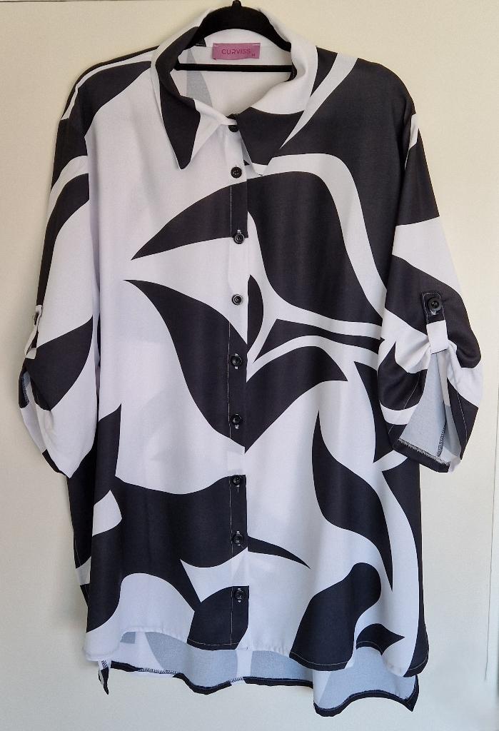 Tkp: leuke zwart witte blouse Curviss mt M (grote maat), Overige kleuren, Verzenden, Blouse of Tuniek, Nieuw