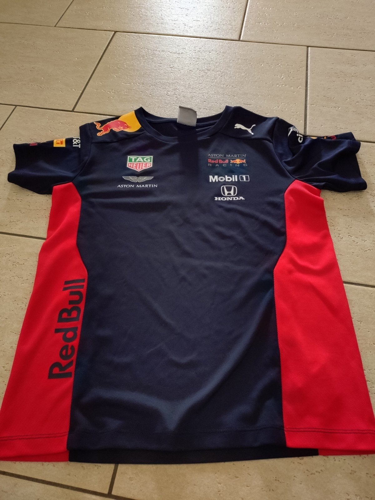 Red Bull Racing shirt maat 152, Gebruikt, Jongen of Meisje, Red Bull Racing, Ophalen of Verzenden