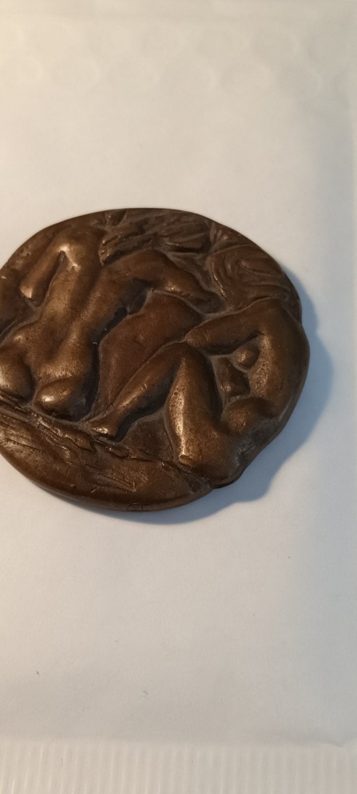 Bronzen Medaillon 'naakten dames - Klassieke Kunst, Antiek en Kunst, Groep mensen, Minder dan 20 cm, Ophalen of Verzenden, Beeld