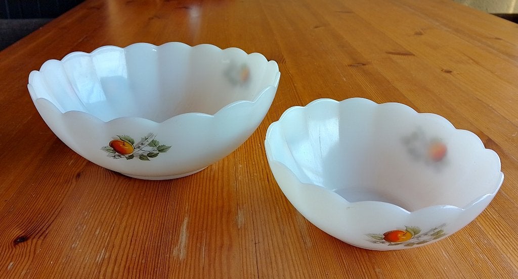 Schaal Wit Opaal, Schaal, Rond, Ophalen of Verzenden, Glas