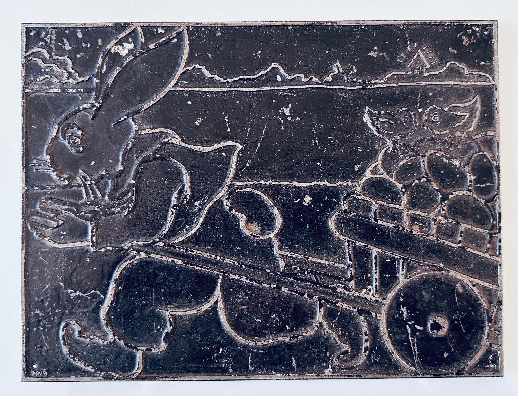 Vintage gietijzeren wandplaat, Antiek en Kunst, Ophalen of Verzenden