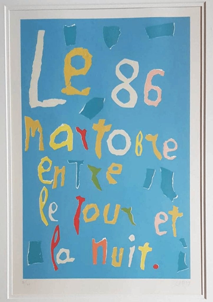 +André Lanskoy(1902)Kleur Zeefdruk"Compositie Blauw" Ges Gen, Antiek en Kunst, Abstract, Zeefdruk, Ophalen of Verzenden, Gelimiteerde oplage