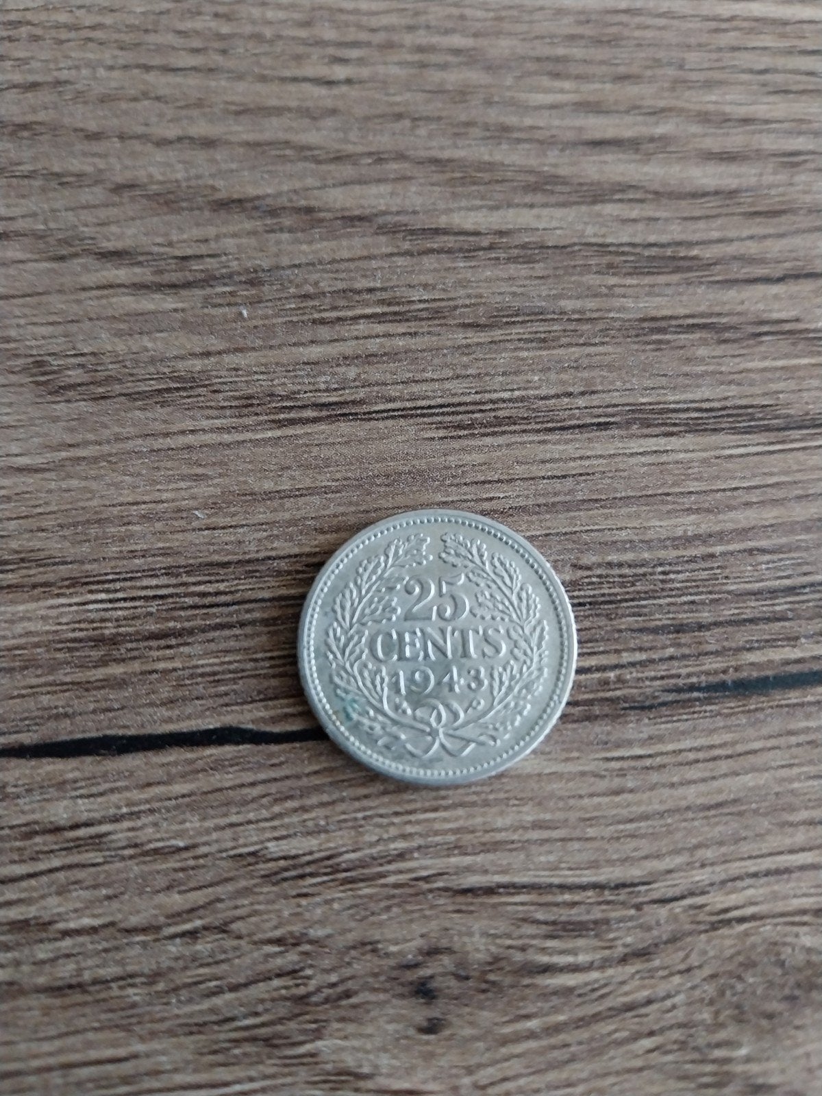 Kwartje Koningin Wilhelmina 1943, Postzegels en Munten, Munten | Nederland, Zilver, 25 cent, Ophalen of Verzenden, Koningin Wilhelmina