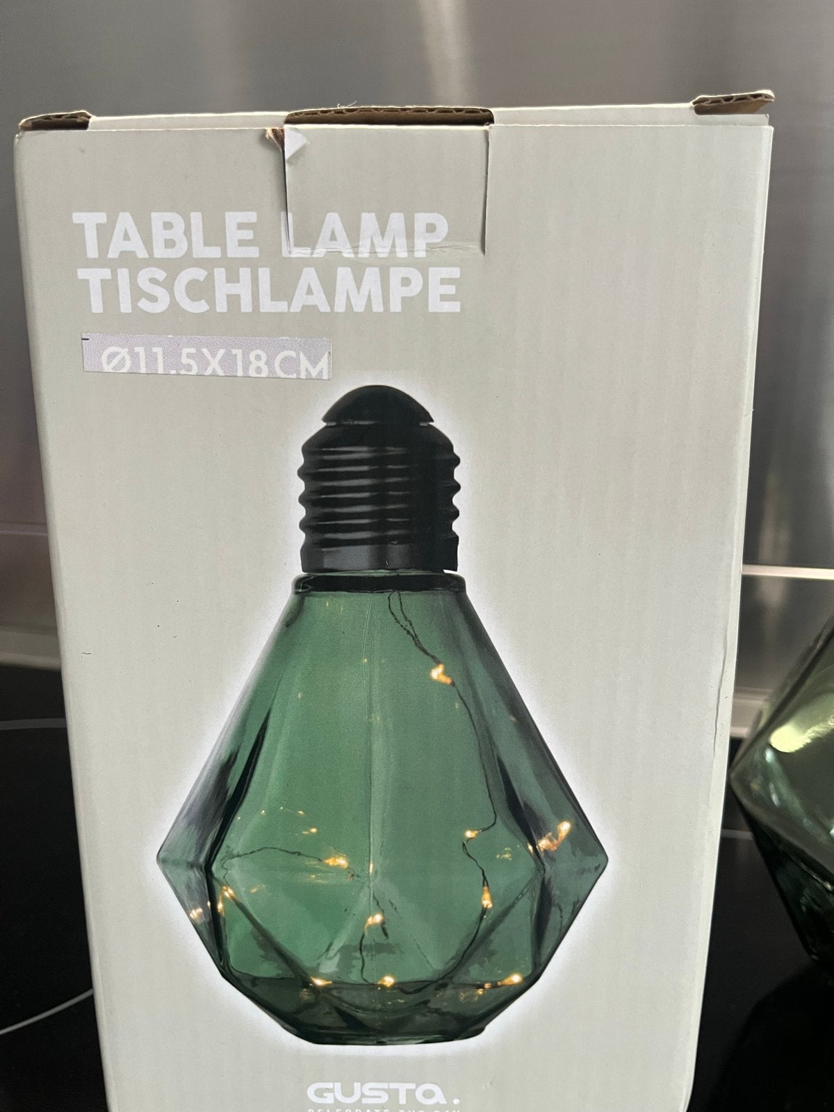 Gusto Tafellamp LED - Groen Glas - 18cm, LED verlichting, Overige merken, Groen, Nieuw