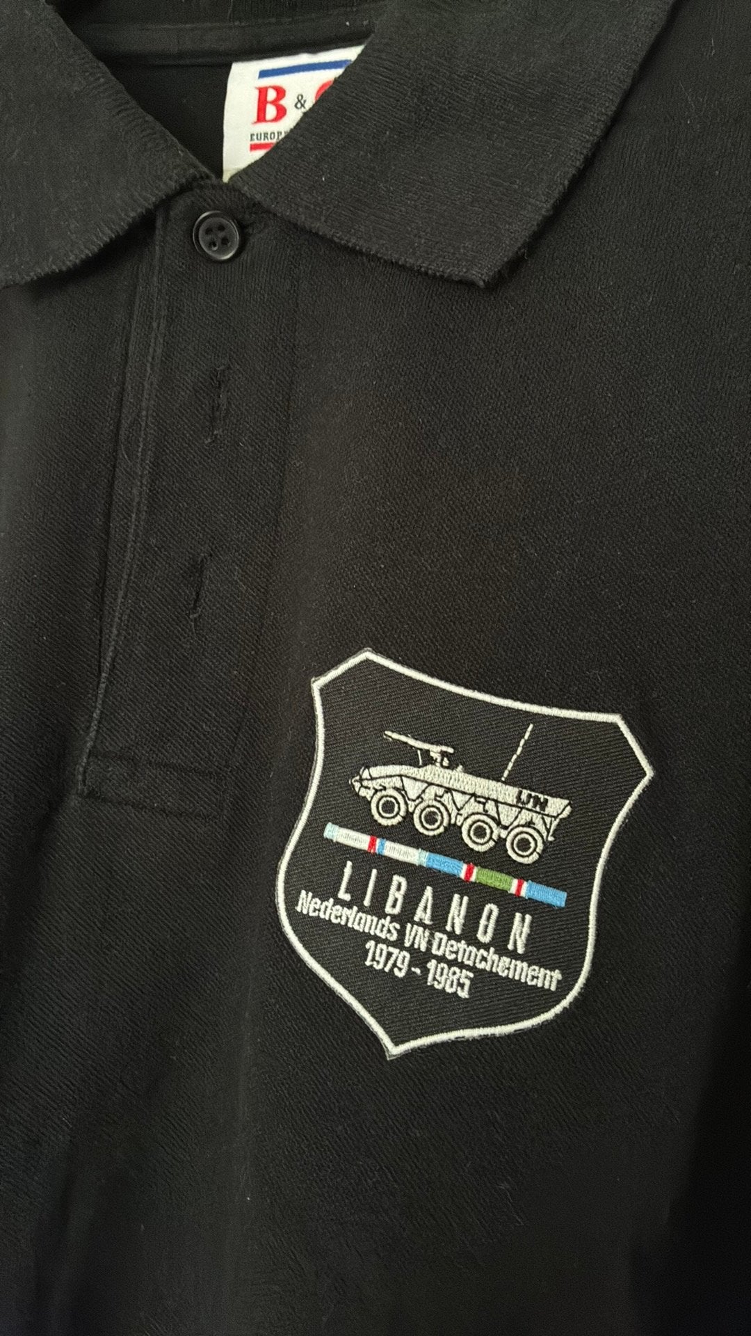 Unifil (zwarte polo) xxl, Ophalen of Verzenden, Landmacht, Nederland, Kleding of Schoenen
