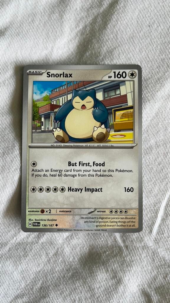 Snorlax pokemon kaart, Ophalen of Verzenden, Nieuw
