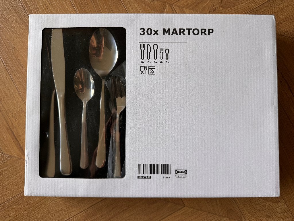 Ikea Martorp 30-delige bestekset, Huis en Inrichting, Keuken | Bestek, Bestekset, Ophalen of Verzenden, Rvs of Chroom, Messenset