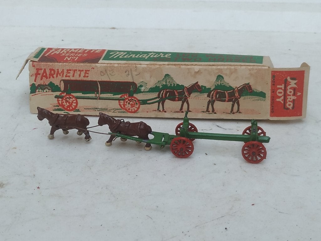 MOKO FARMETTE serie no.1 "LOG WAGON TWO HORSES" in Box -1947, Verzenden, Zo goed als nieuw, Auto, Matchbox