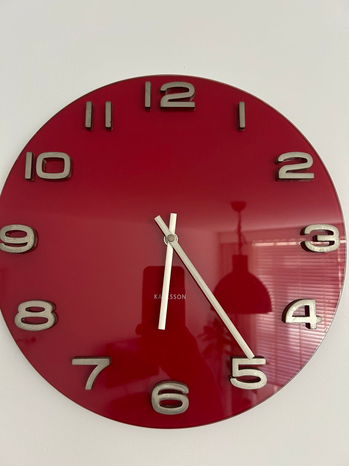 Wandklok rood, Ophalen, Zo goed als nieuw, Wandklok