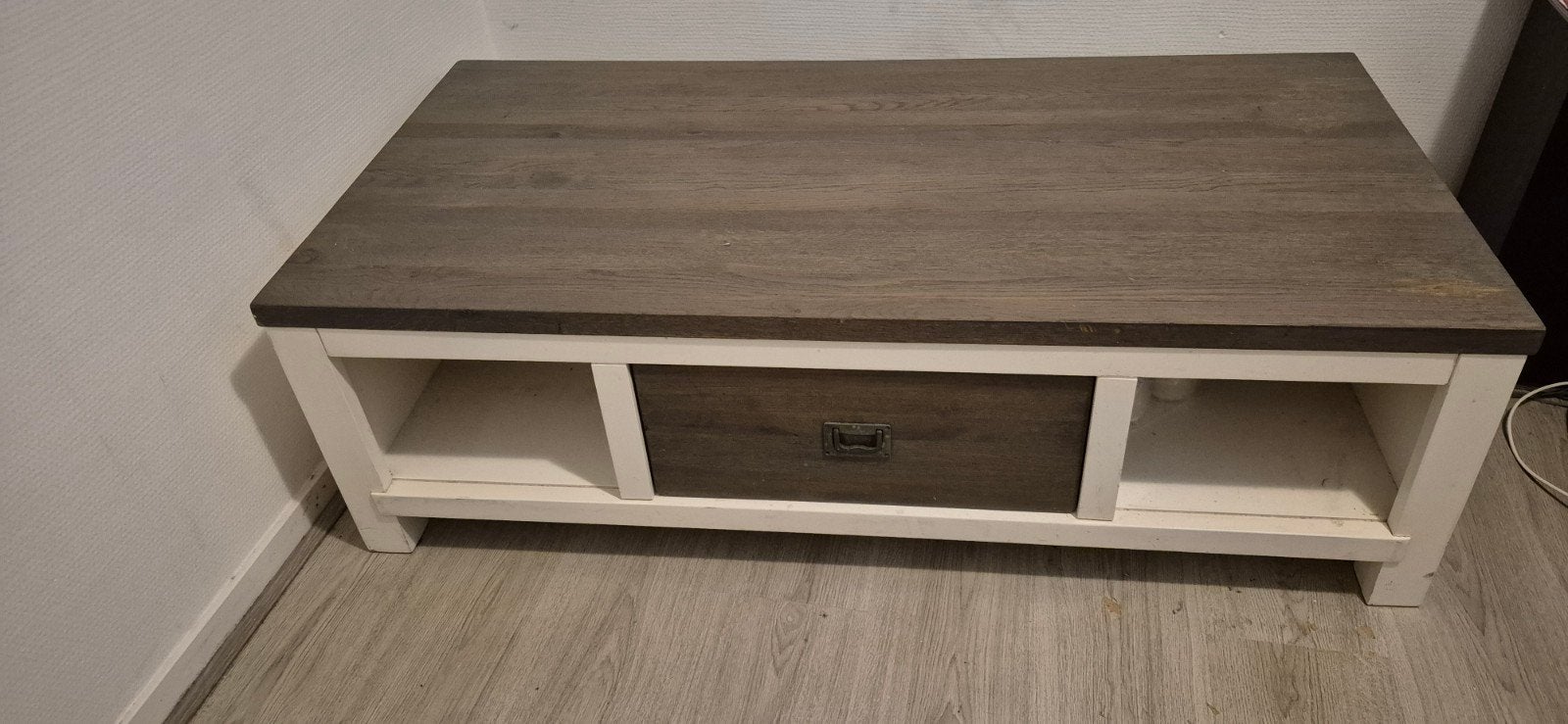 Stijlvolle salon tafel met lade en opbergruimte, Huis en Inrichting, Ophalen, Gebruikt, 100 tot 150 cm, 50 tot 100 cm