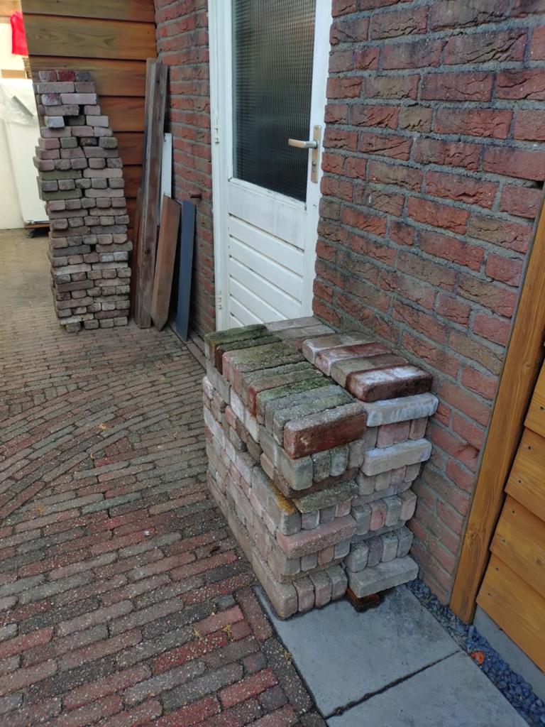 Betonklinkers rood genuanceerd, ca. 200 stuks, Tuin en Terras, Ophalen, Gebruikt, Klinkers, Minder dan 5 m²
