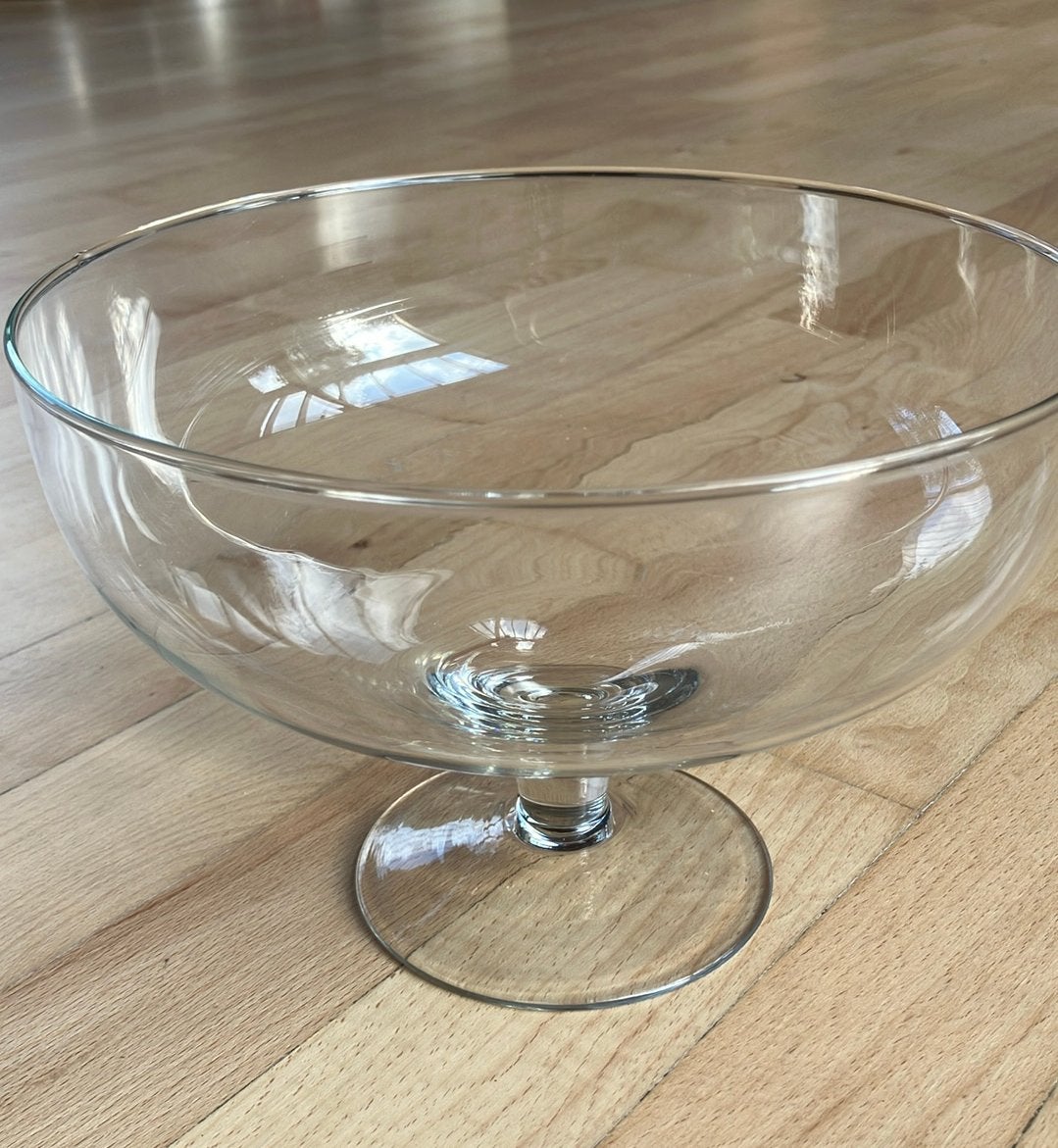 Glazen schaal op voet 21cm, Ophalen of Verzenden, Zo goed als nieuw, Glas, Overige typen