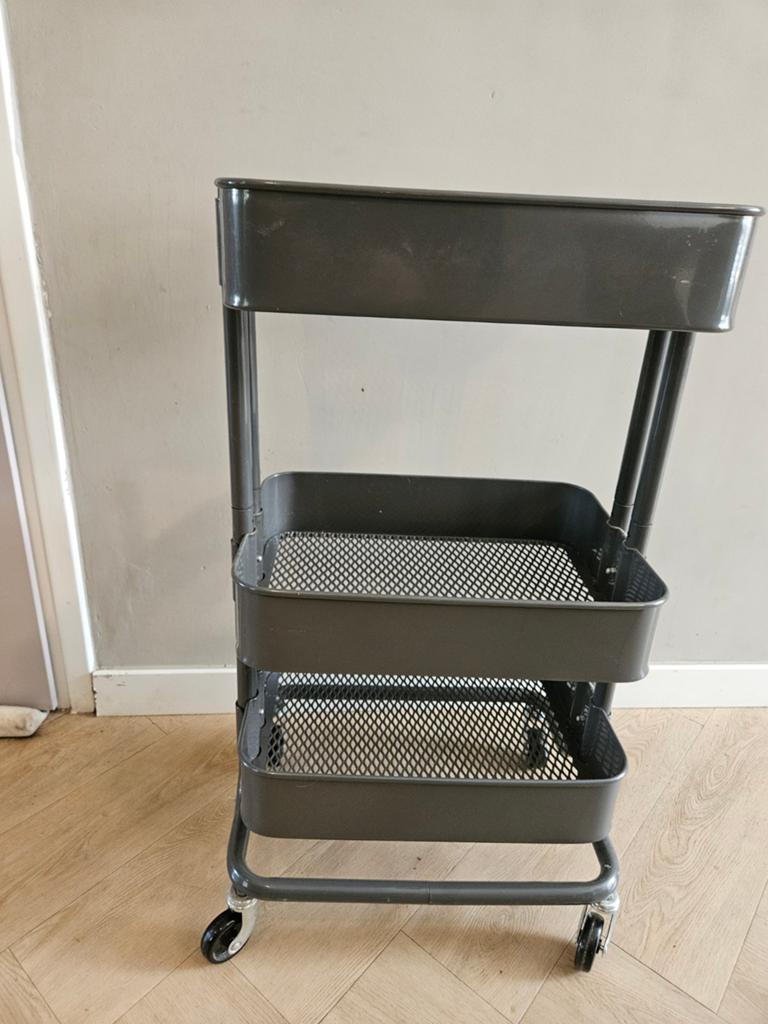IKEA RÅSKOG roltafel / trolley - donkergrijs, Ophalen