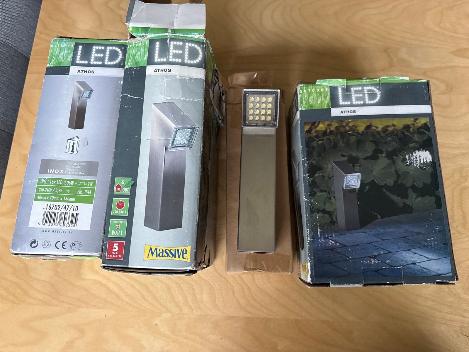 3x Massive Athos LED buitenlampen, nieuw, Minder dan 50 watt, Overige typen, Nieuw, Ophalen of Verzenden